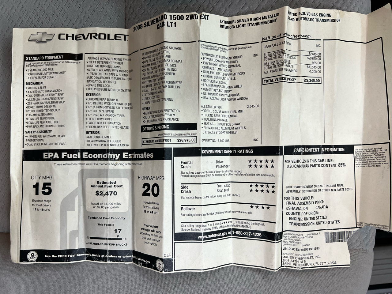 Chevrolet Silverado 1500 LT2 Ext. Cab Std. Box 2WD 2008