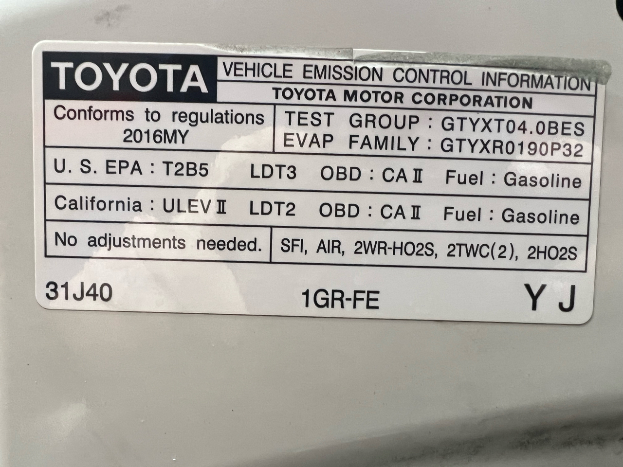 Toyota 4Runner 4dr Limited V6 Auto (Natl) 2016