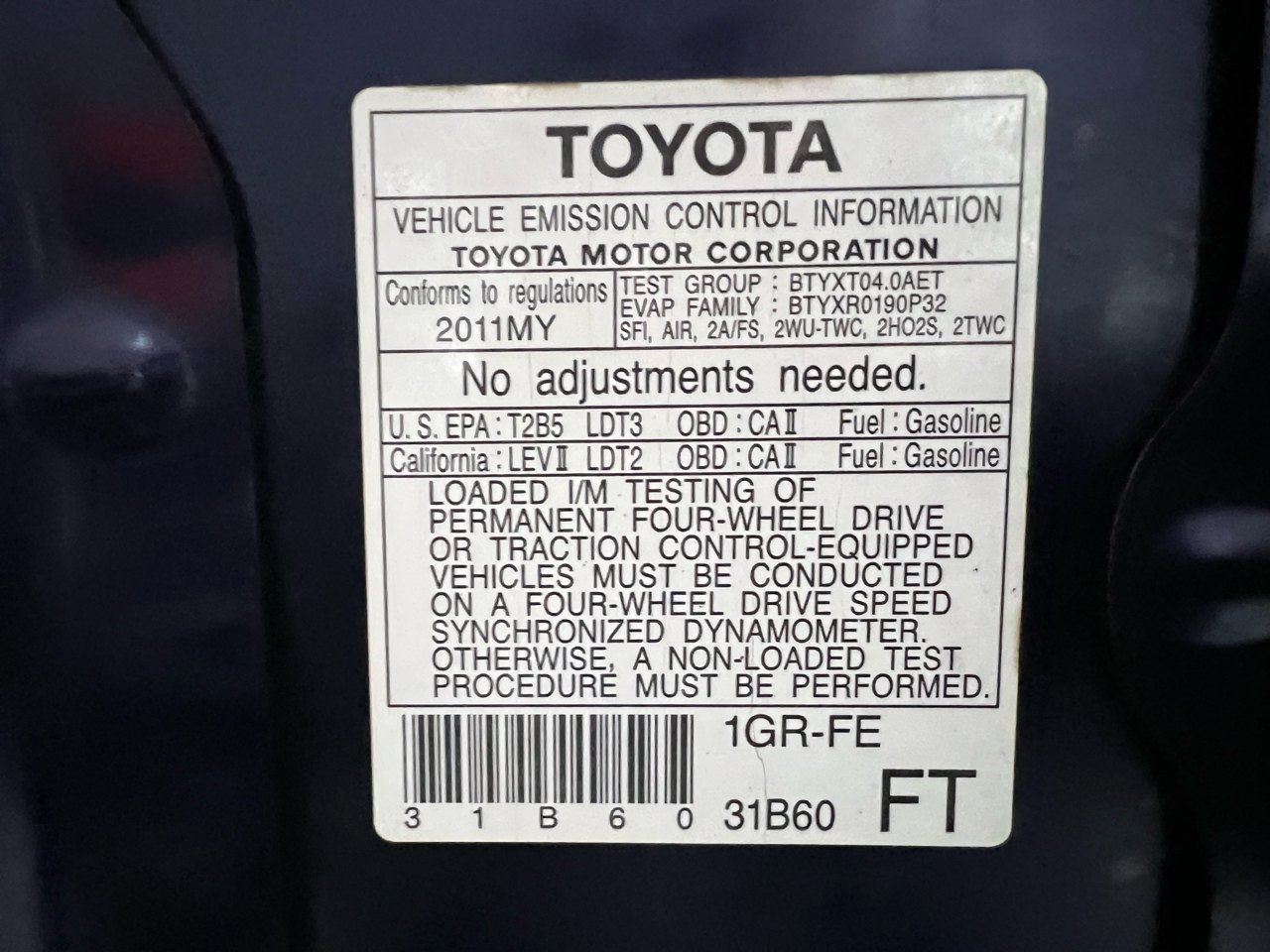 Toyota Tundra Tundra-Grade Double Cab 4.0L 2WD 2011
