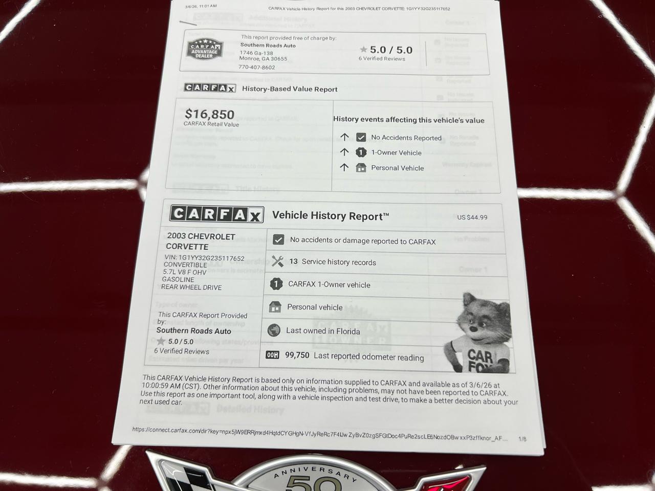 Chevrolet Corvette  2003