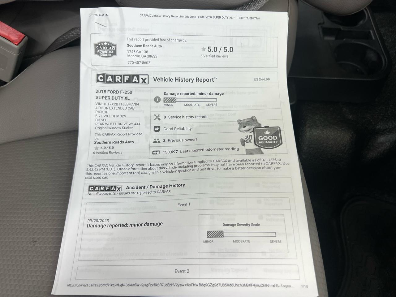 Ford F-250 SD XLT SuperCab Long Bed 4WD 2018