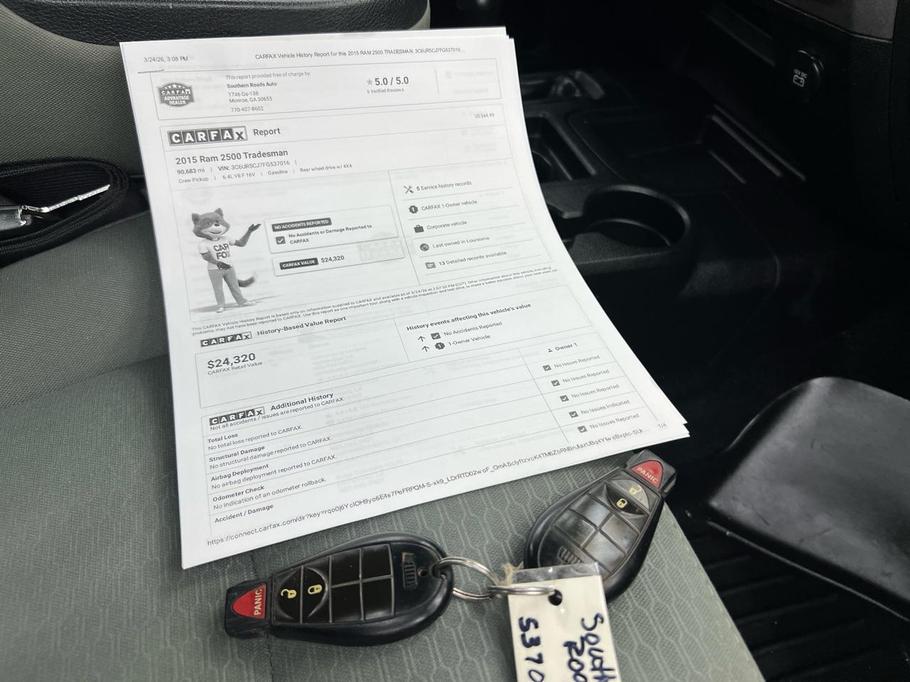 RAM 2500 Tradesman Crew Cab SWB 4WD 2015