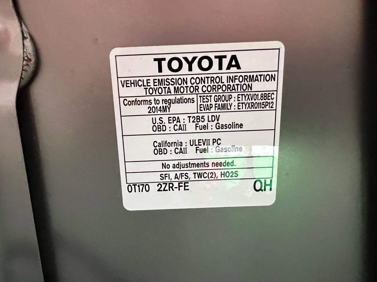 Toyota Corolla LE 2014
