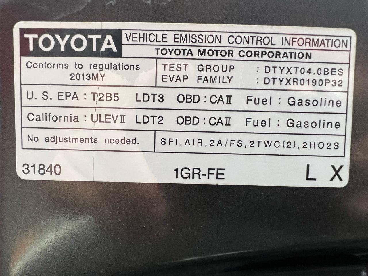 Toyota 4Runner SR5 4WD 2013