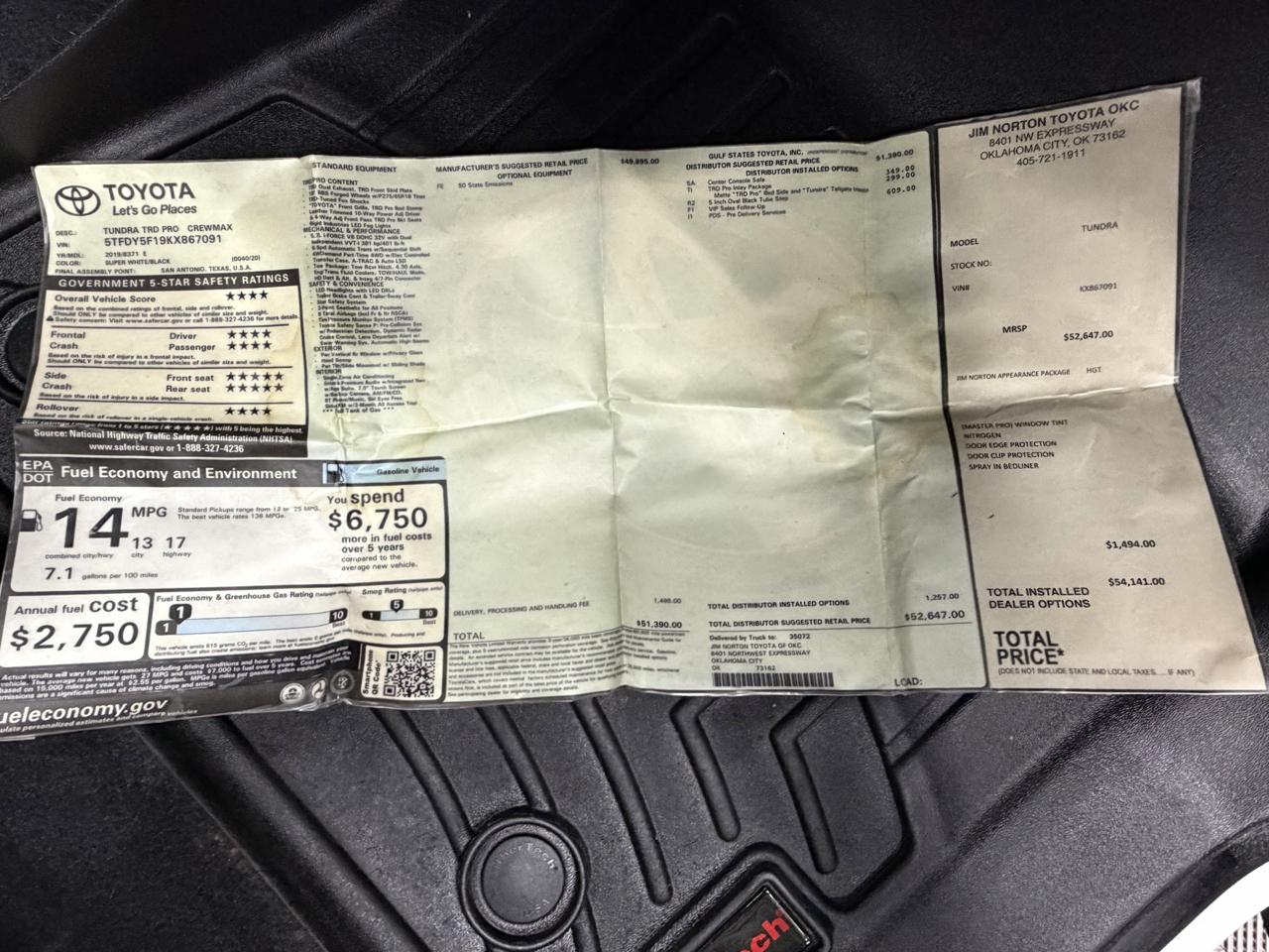 Toyota Tundra TRD Pro Crew Max 4WD 5.7L V8 2019