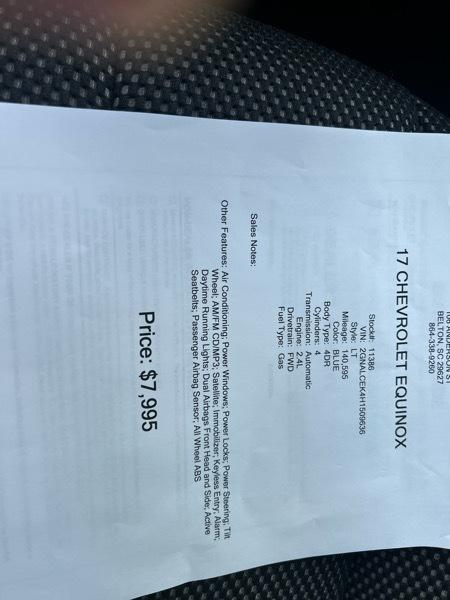 Chevrolet Equinox LT 2WD 2017