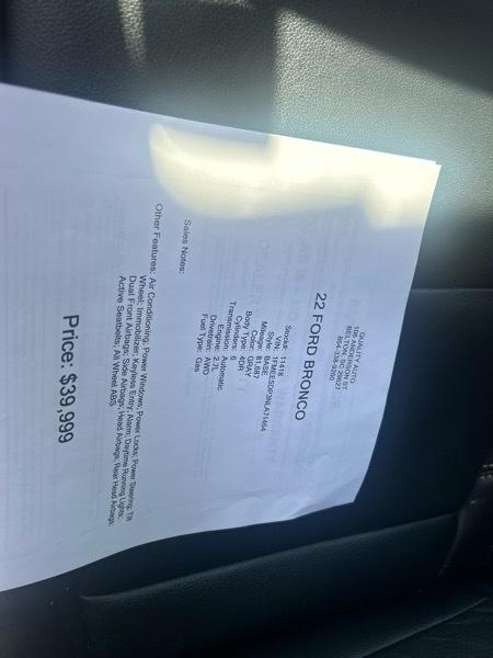 Ford Bronco Base 4-Door w/Advanced 2022