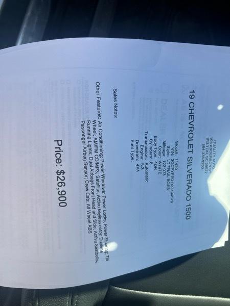 Chevrolet Silverado 1500 4WD Crew Cab 147" LT Trail Boss 2019