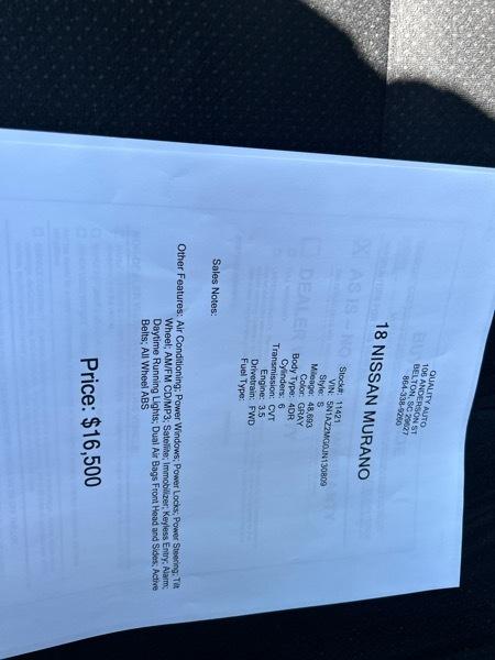 Nissan Murano S 2018