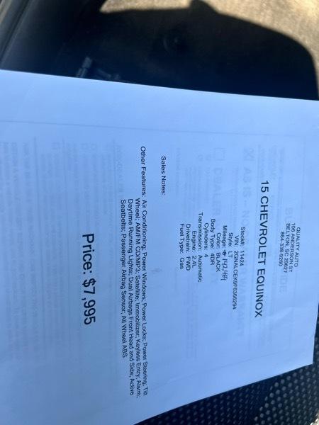 Chevrolet Equinox 2LT 2WD 2015