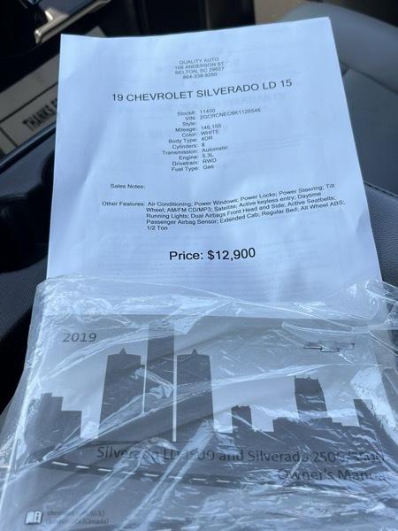 Chevrolet Silverado 1500 2WD Crew Cab 143.5" Work Truck 2019
