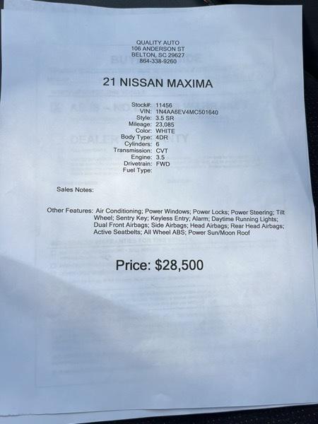 Nissan Maxima 3.5 SR 2021