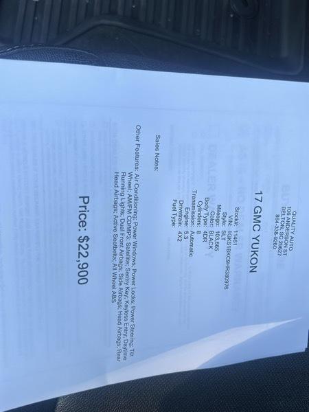 GMC Yukon SLT 2WD 2017