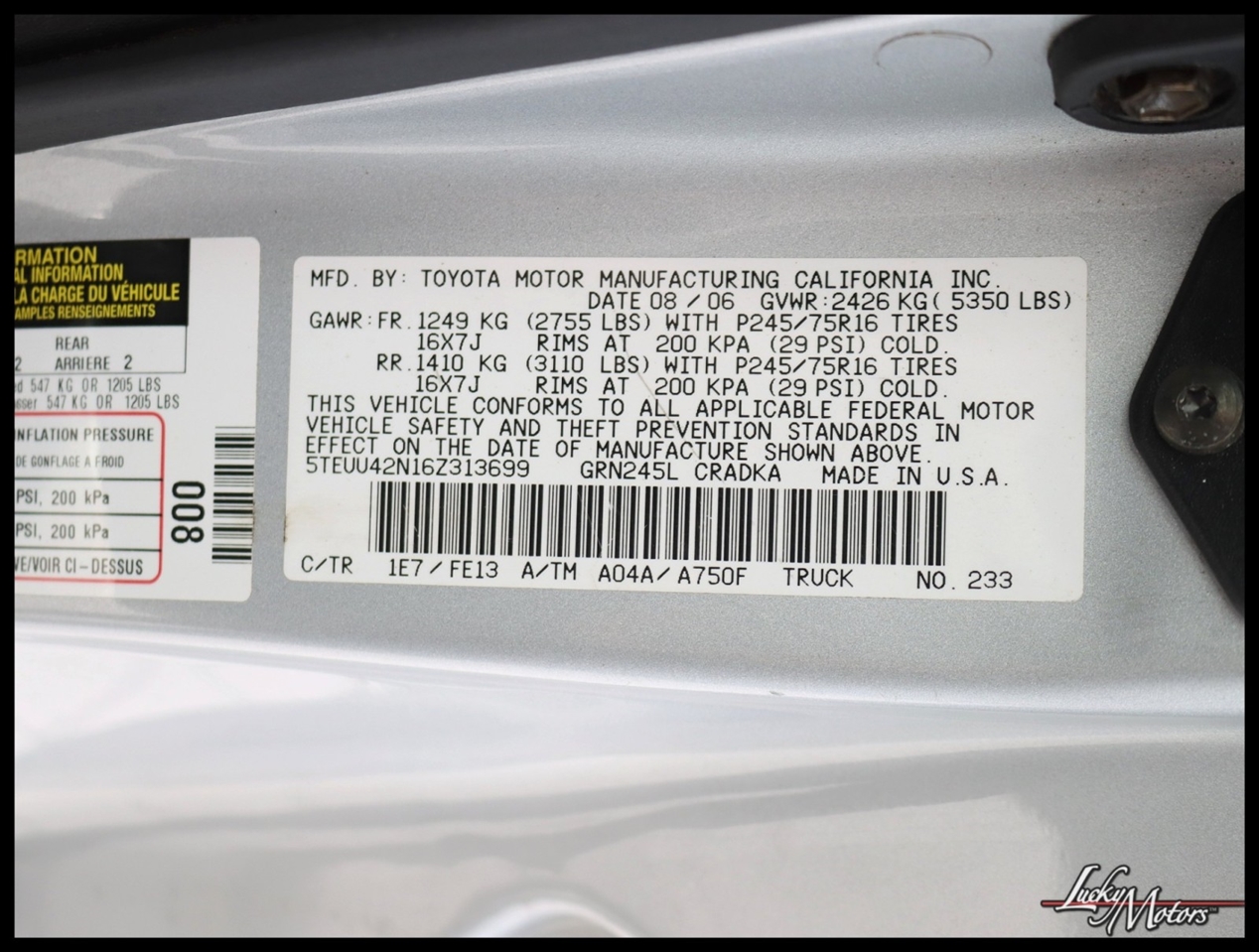 Toyota Tacoma Access Cab V6 4WD 2006