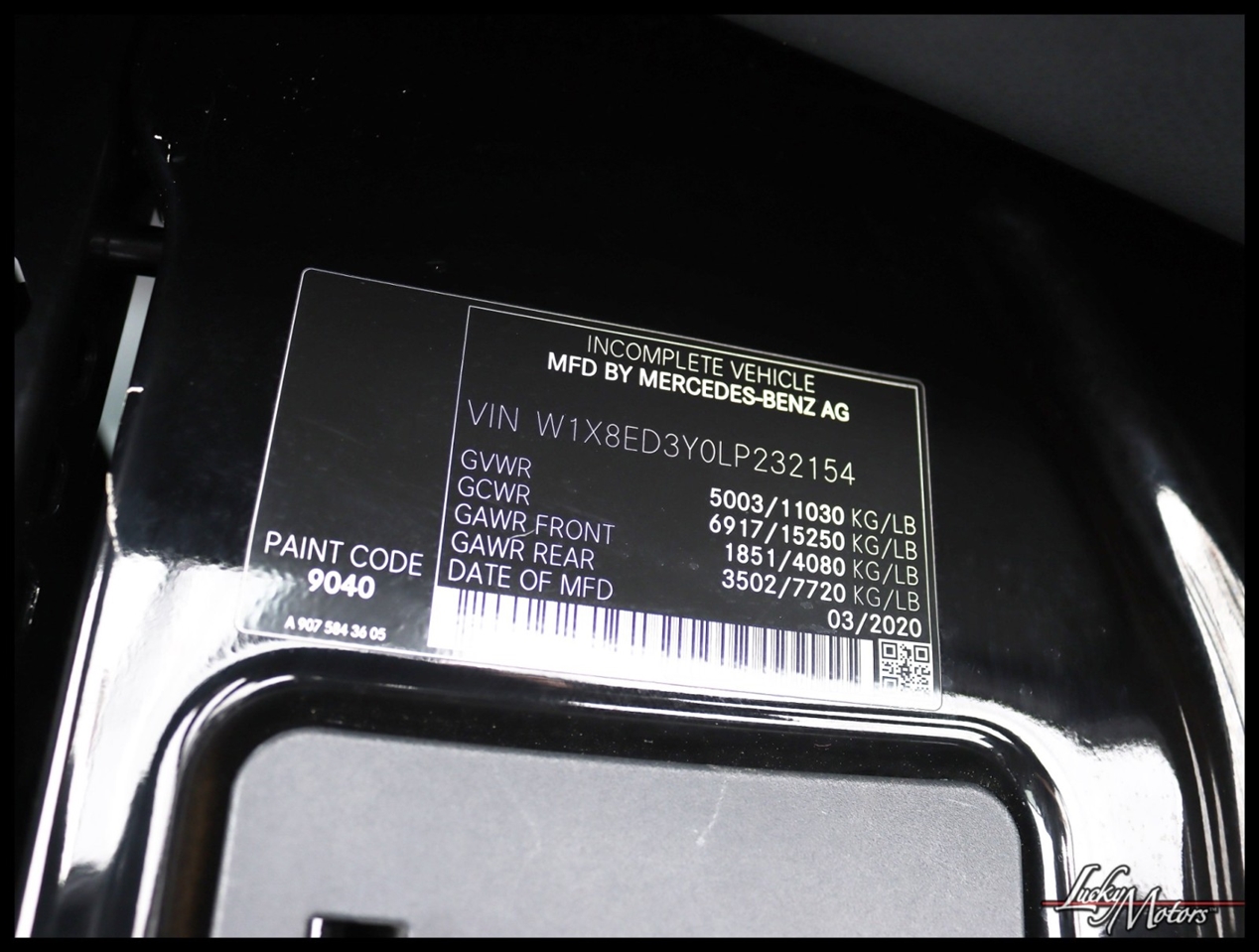 Mercedes-Benz Sprinter 3500 XD 170-in. WB 2020