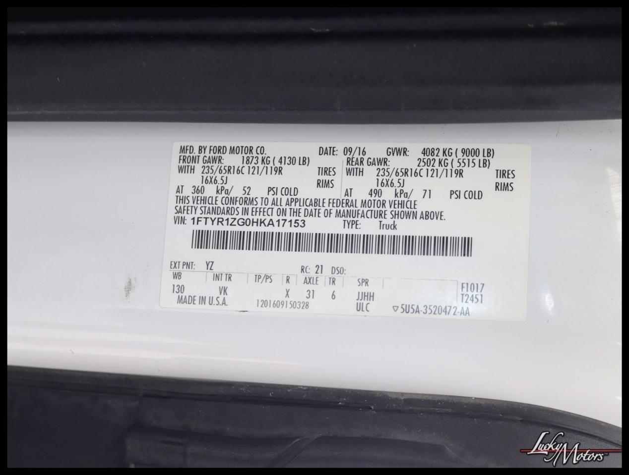 Ford Transit 250 Van Low Roof 60/40 Pass.130-in. WB 2017