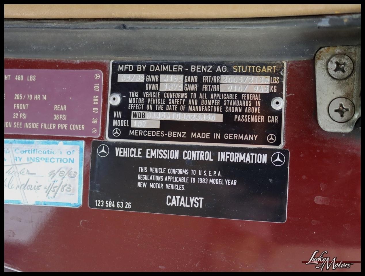 Mercedes-Benz 380 SL 1983