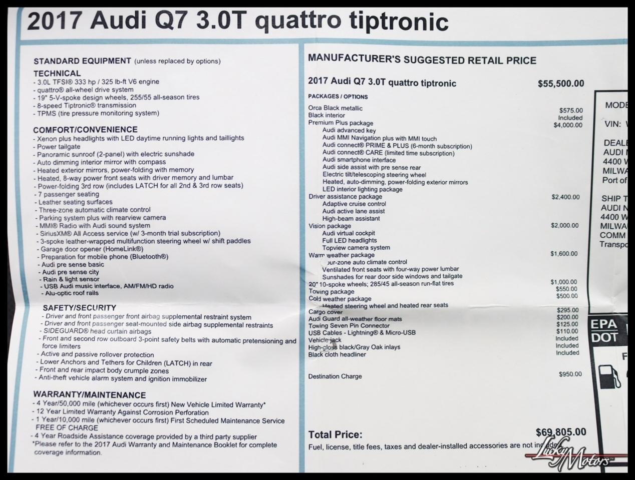 Audi Q7 3.0 Premium Plus quattro 2017