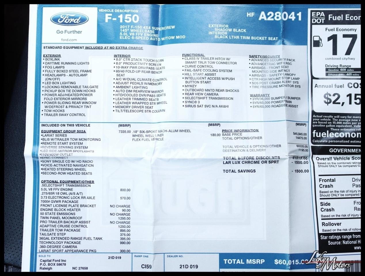 Ford F-150 Lariat SuperCrew 5.5-ft. Bed 4WD 2017