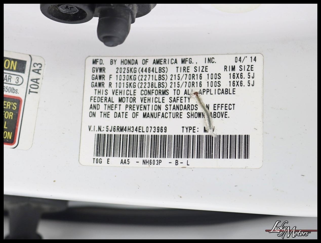 Honda CR-V LX 4WD 5-Speed AT 2014
