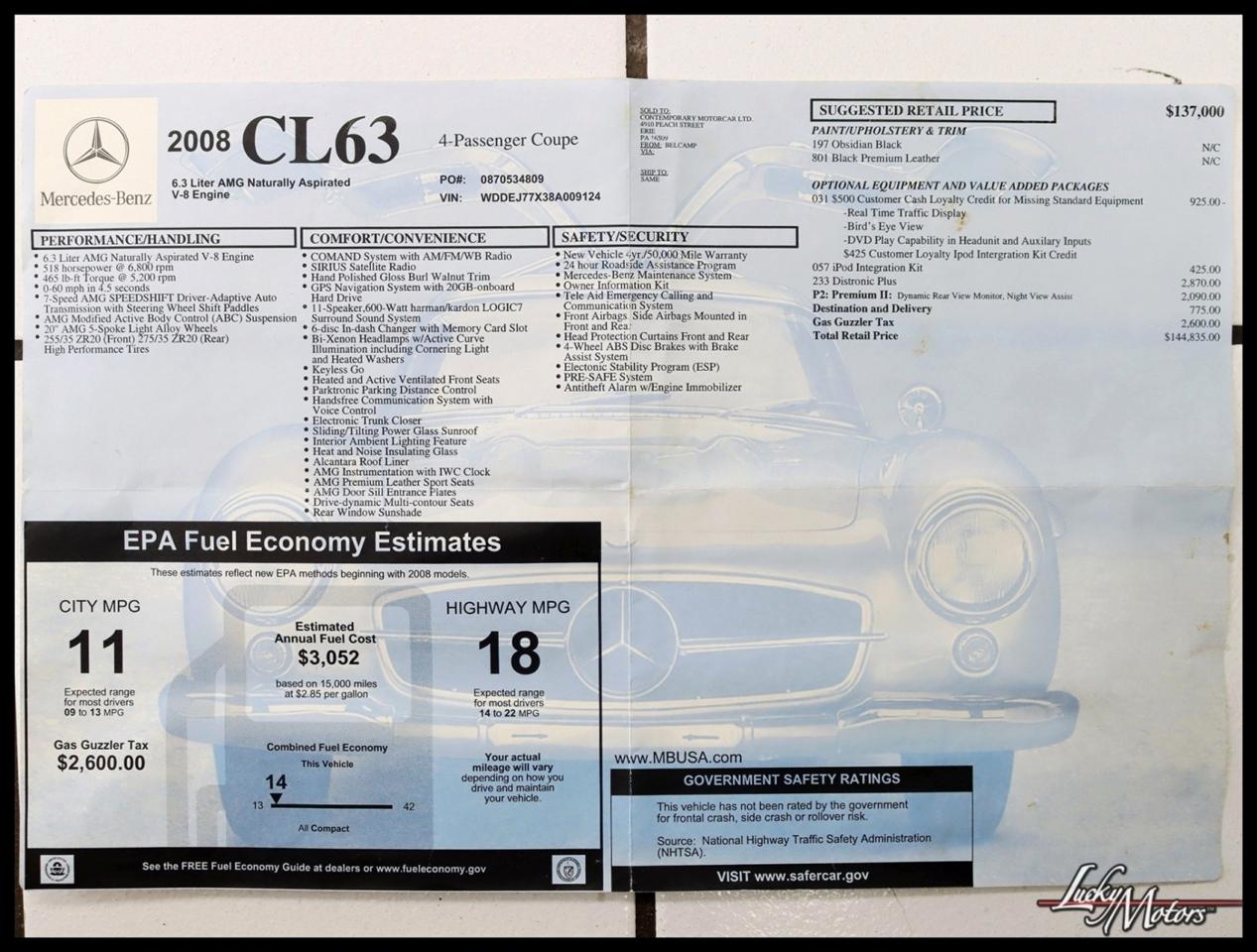 Mercedes-Benz CL-Class CL63 AMG 2008