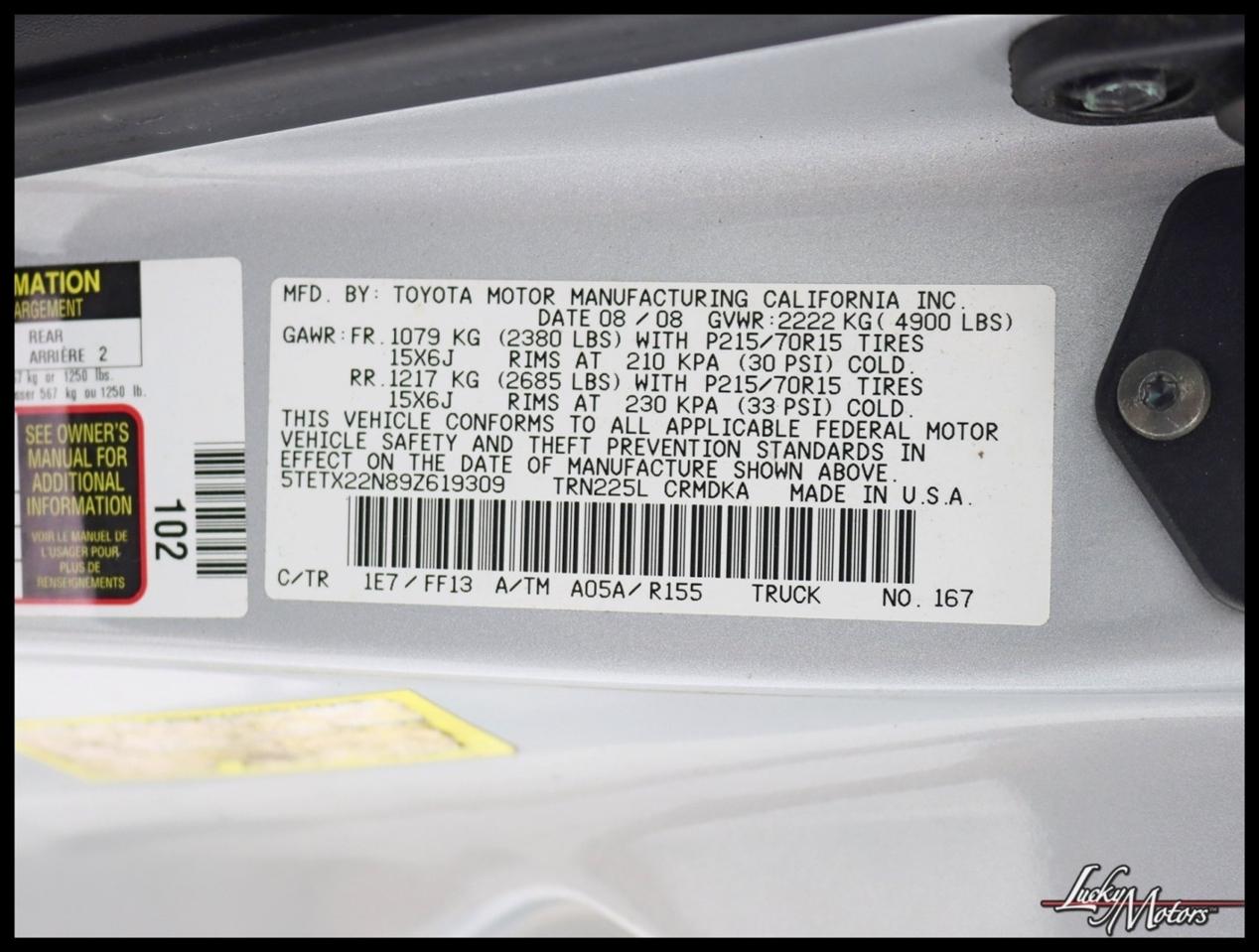 Toyota Tacoma Access Cab 2WD 2009