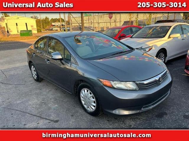 Gray 2012 Honda Civic LX Sedan Front-Wheel Drive Automatic