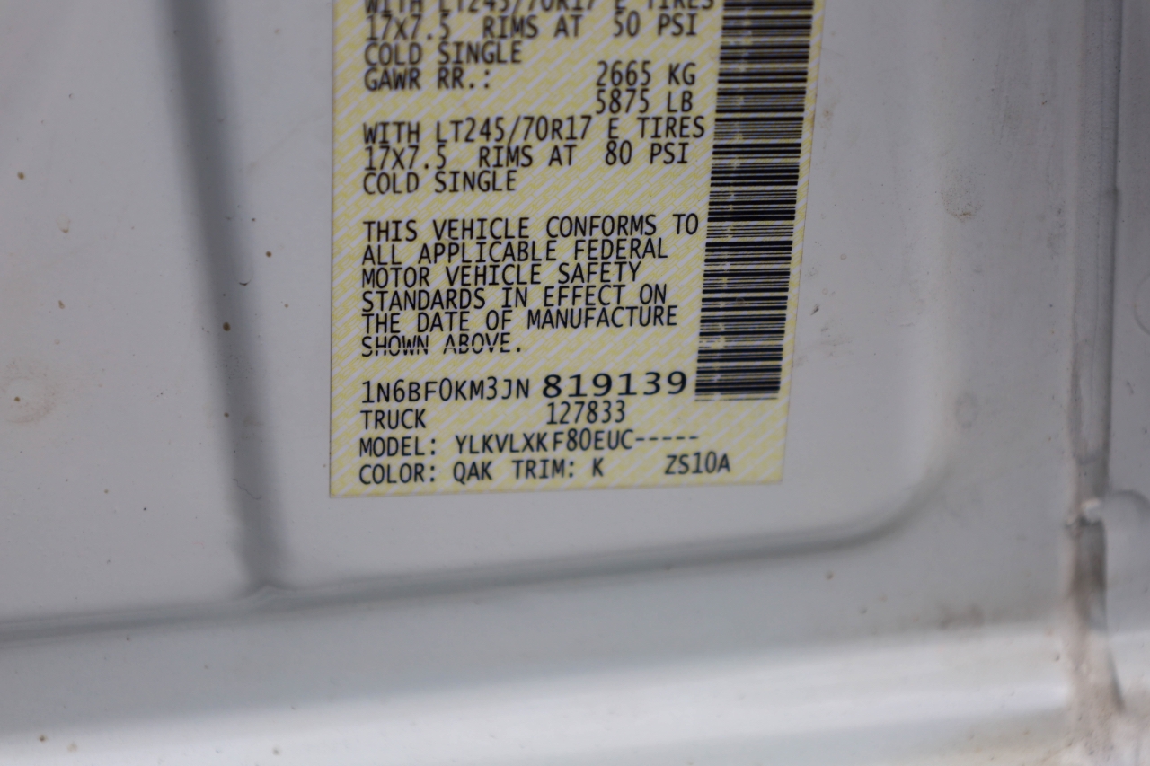 Nissan NV Cargo NV1500 Standard Roof V6 SV 2018