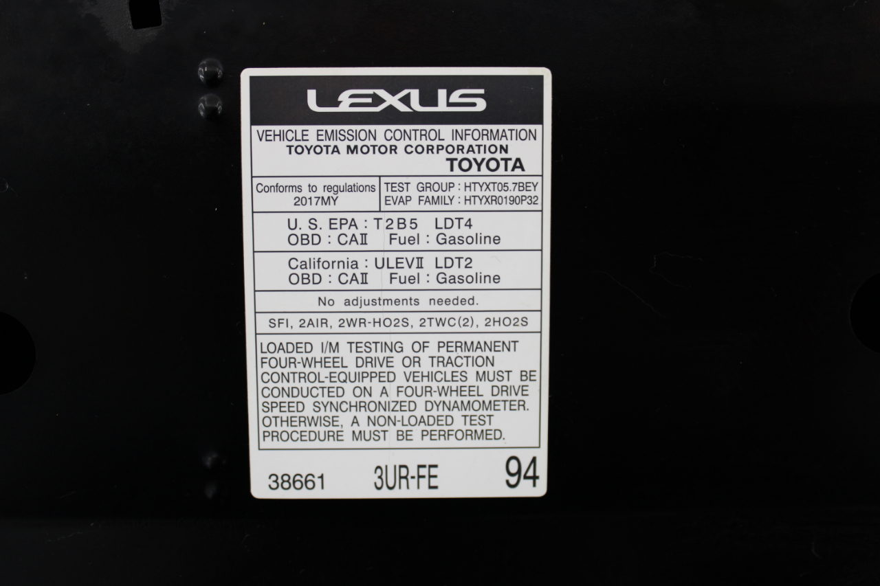 Lexus LX 570 4D SUV AWD w/3-Row 2017