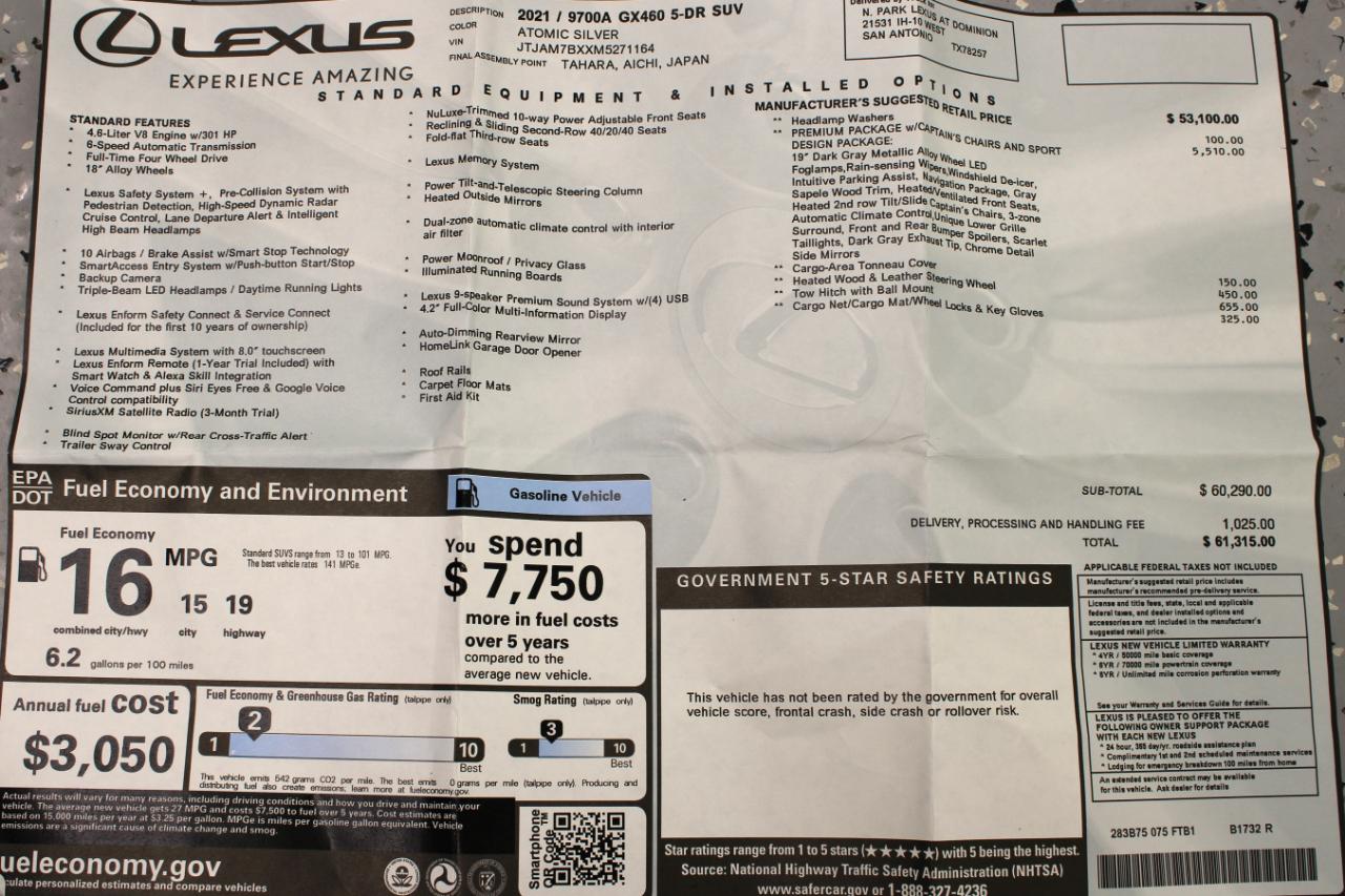 Lexus GX 460 Premium 4D SUV 4WD 2021