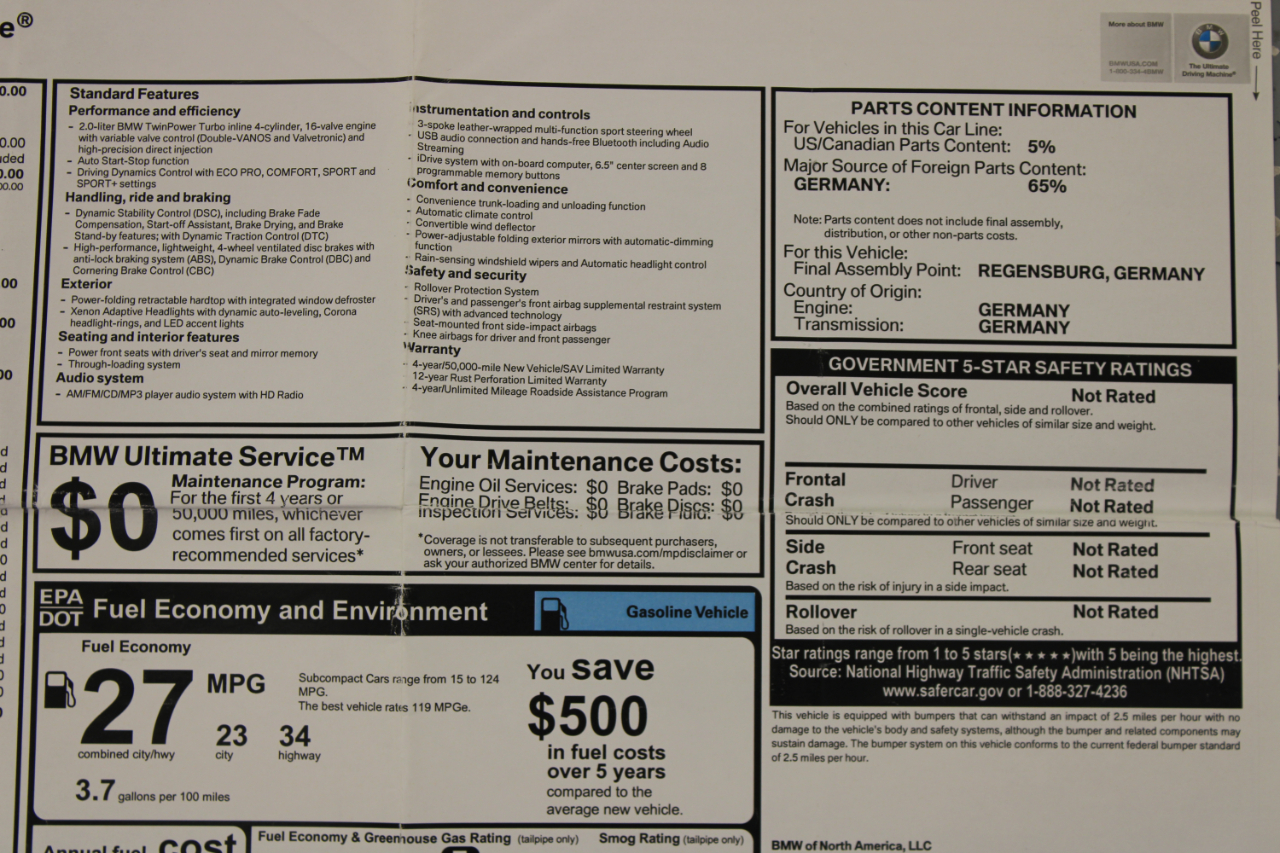 BMW 4 Series 2dr Conv 428i RWD 2015