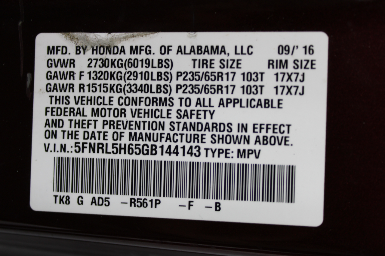 Honda Odyssey 5dr EX-L 2016