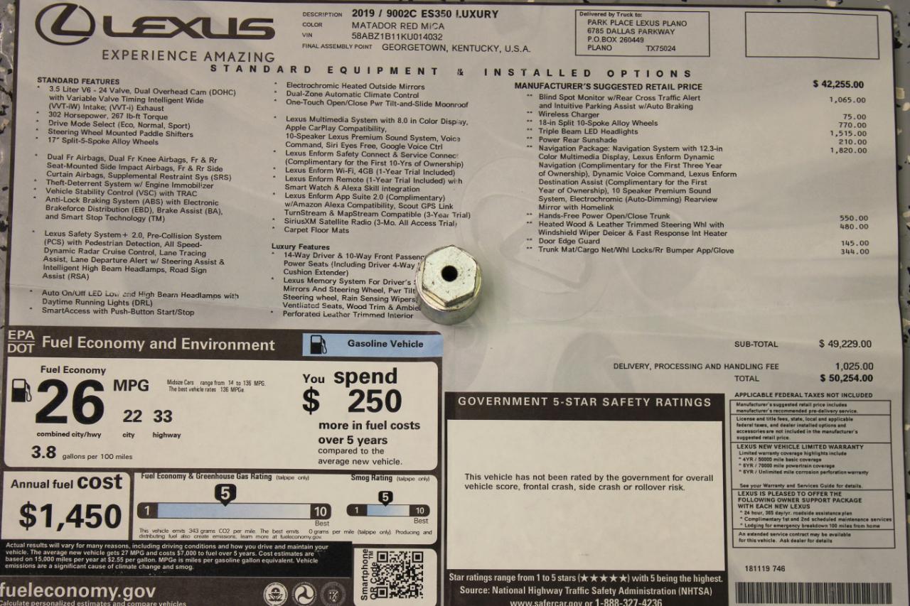 Lexus ES 350 Luxury 2019