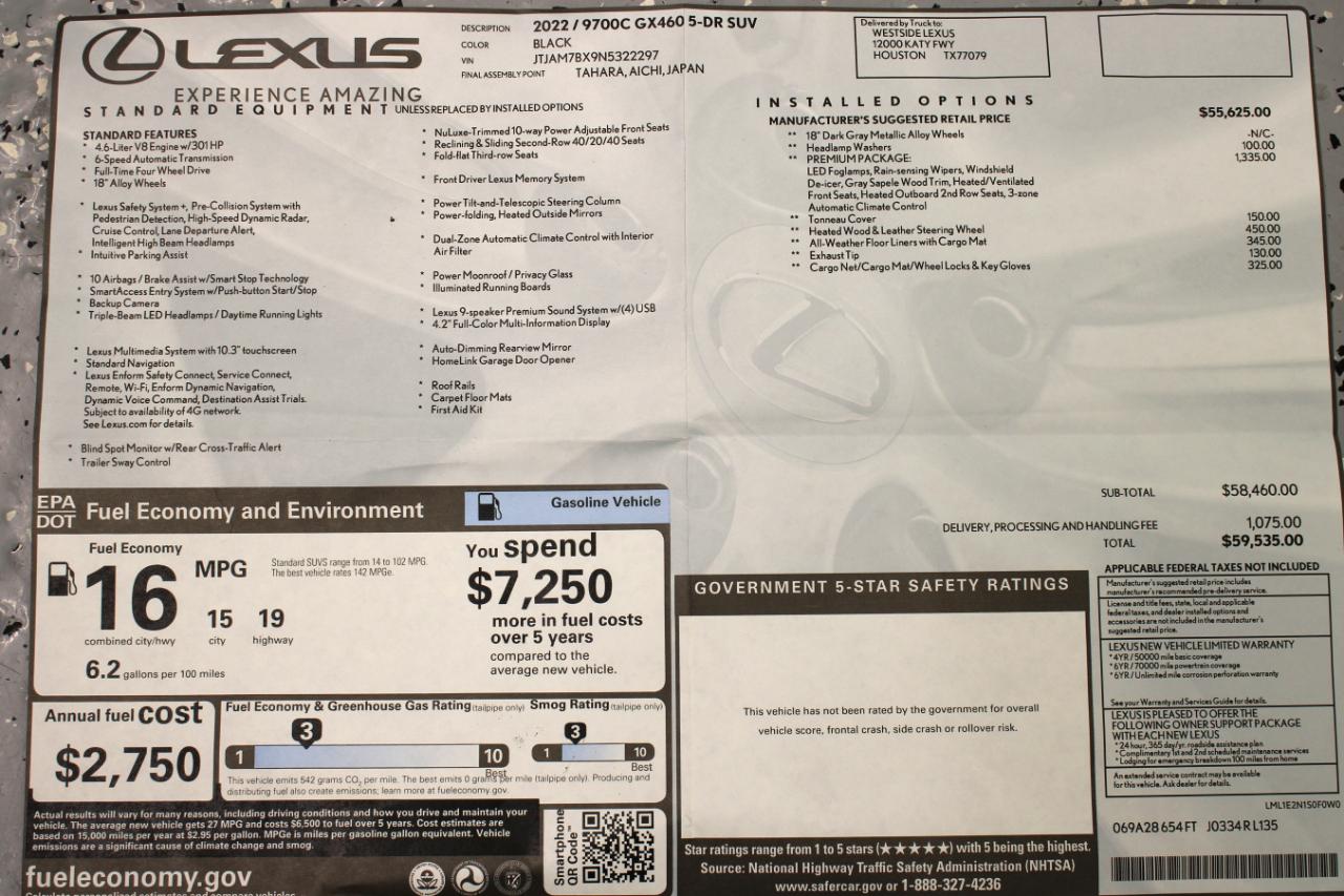 Lexus GX 460 Premium 4D SUV 4WD 2022