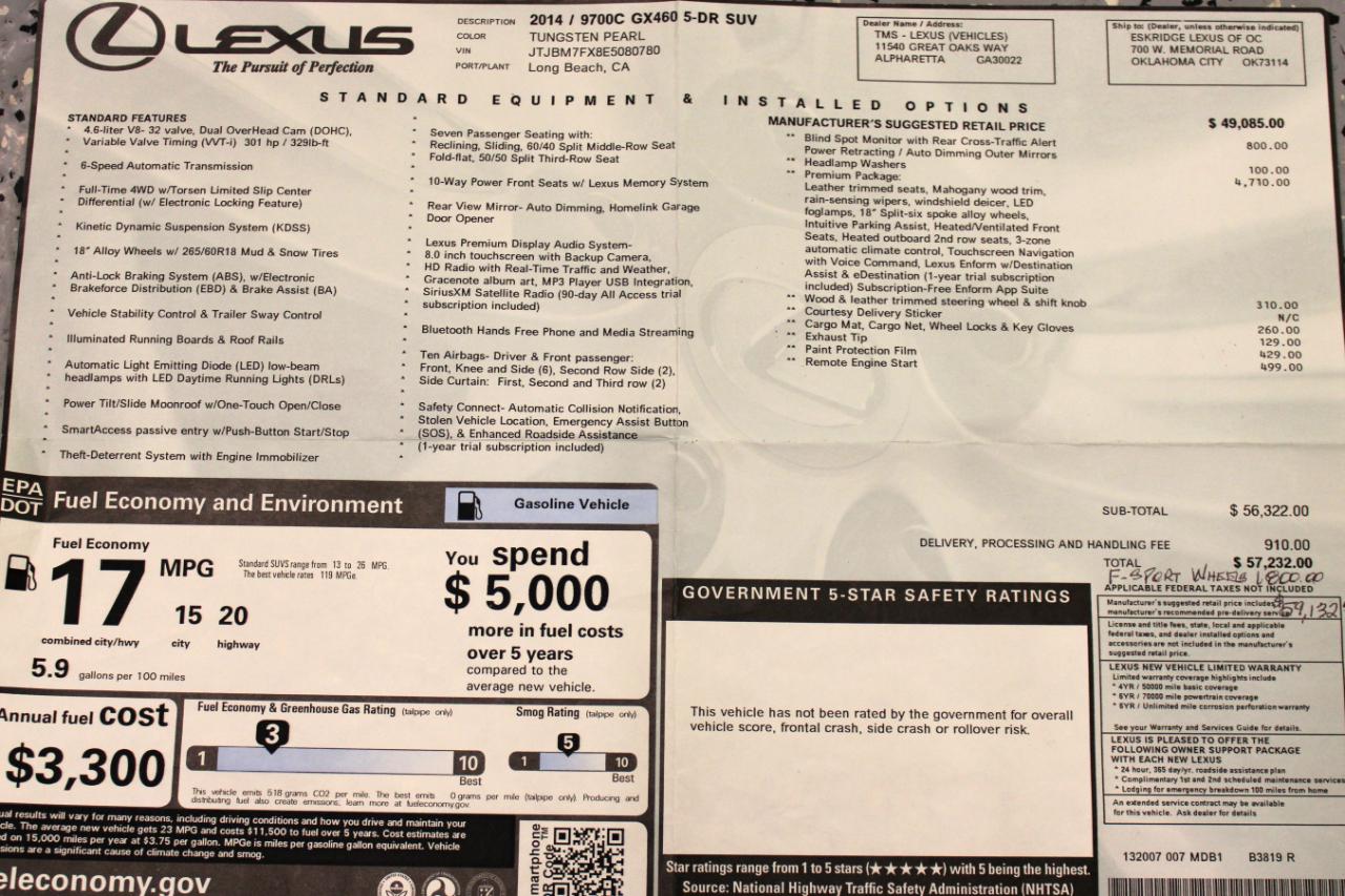 Lexus GX 460 Premium 4D SUV 4WD 2014