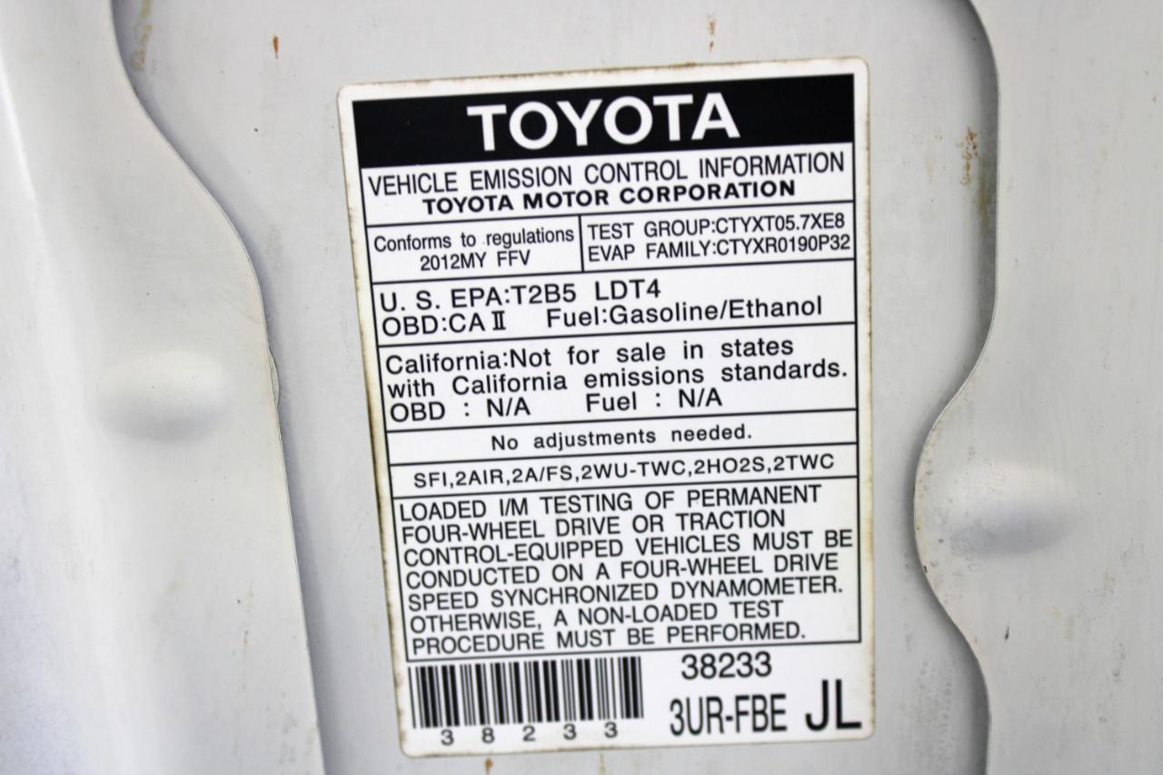 Toyota Sequoia 4WD 5.7L FFV Platinum (Natl) 2012