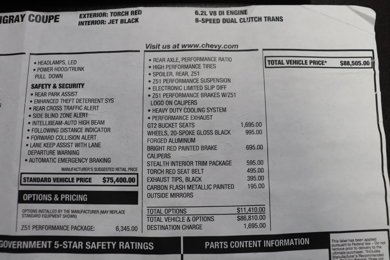 Chevrolet Corvette Z51 2LT Coupe Automatic 2024 Chevrolet Corvette Z51 2LT Coupe Automatic 2024