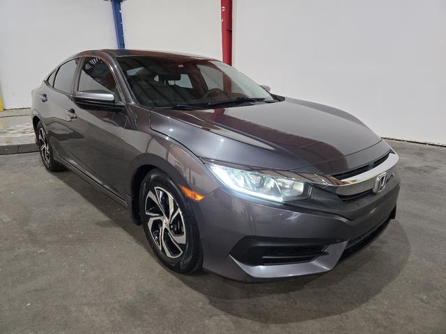 Gray 2016 Honda Civic LX Sedan Front-Wheel Drive Continuously Variable Transmission
