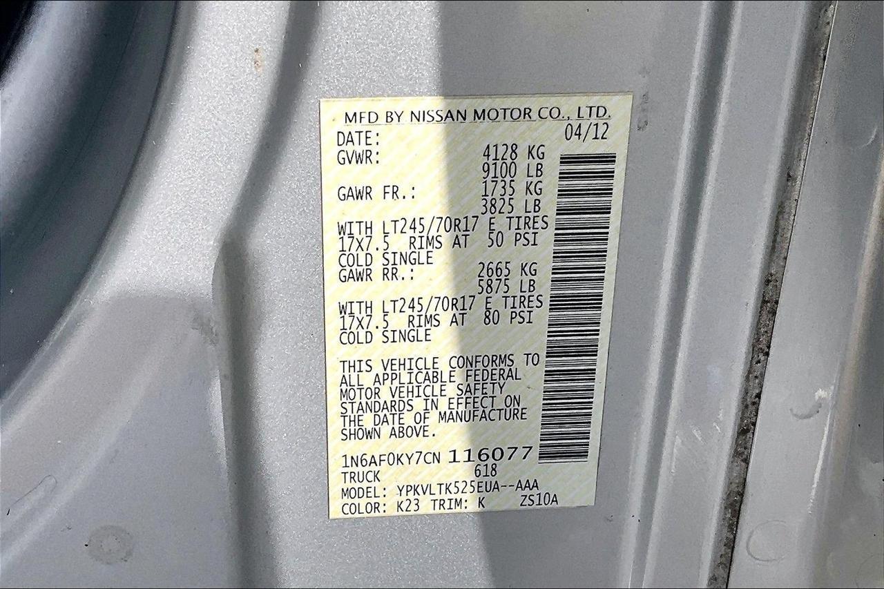 Nissan NV Cargo 3500 HD S High Roof 2012