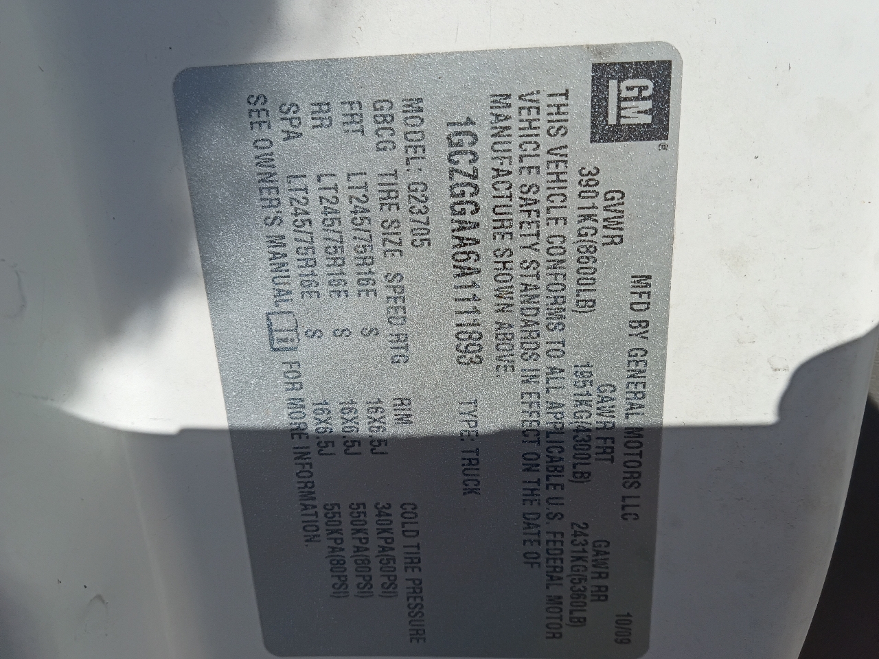 Chevrolet Express 2500 Cargo Extended 2010