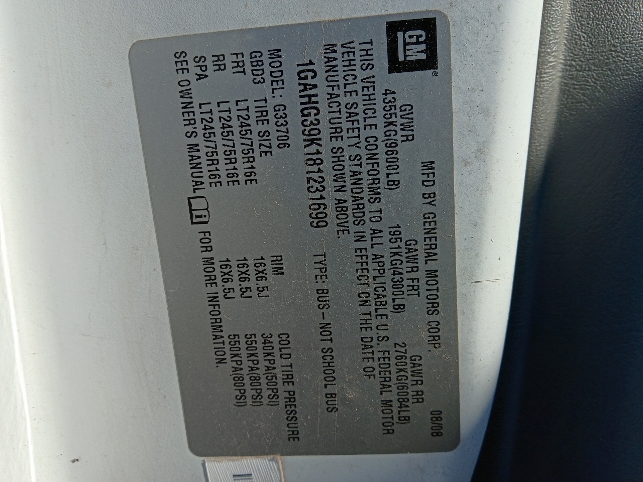 Chevrolet Express LS 3500 Extended 2008