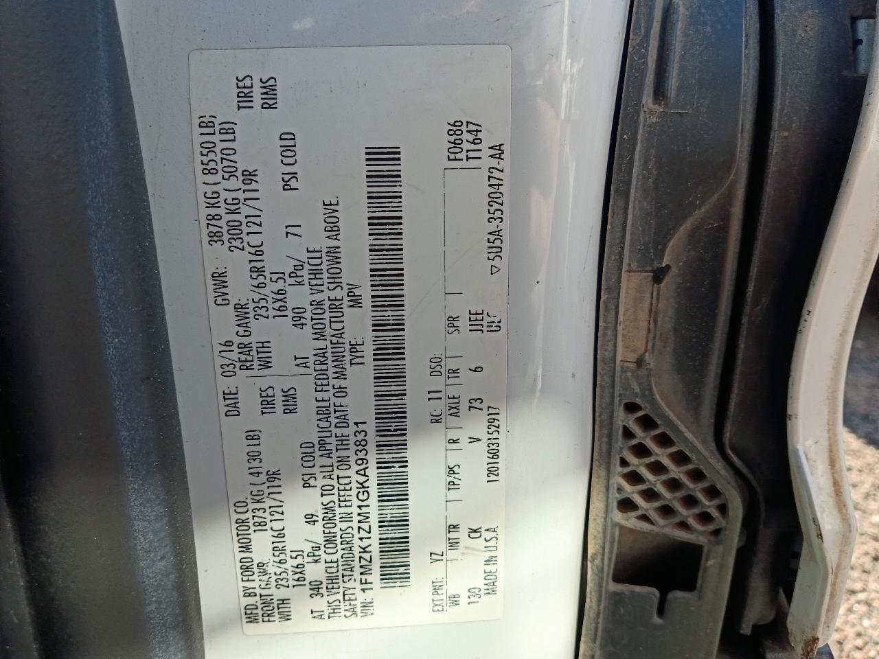 Ford Transit 150 Wagon Low Roof XL 60/40 Pass. 130-in. WB 2016