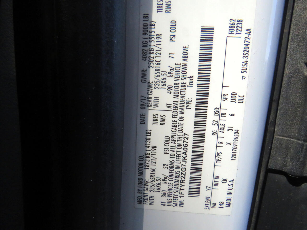 Ford Transit 250 Van Low Roof 60/40 Pass. 148-in. WB 2018 Ford Transit 250 Van Low Roof 60/40 Pass. 148-in. WB 2018