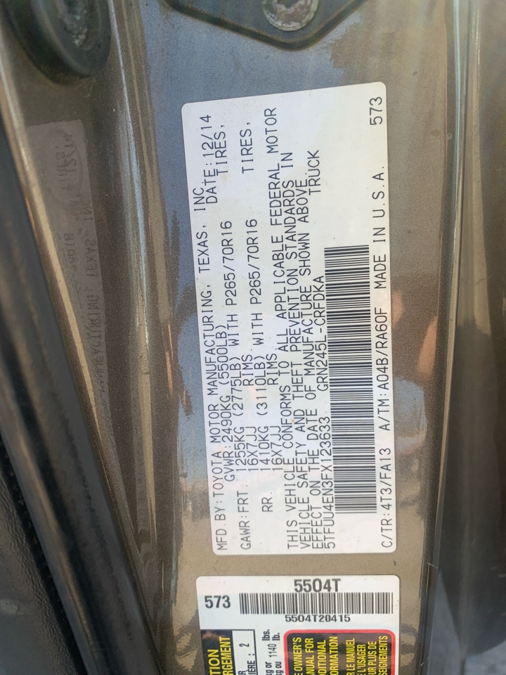 Toyota Tacoma Access Cab V6 5AT 4WD 2015