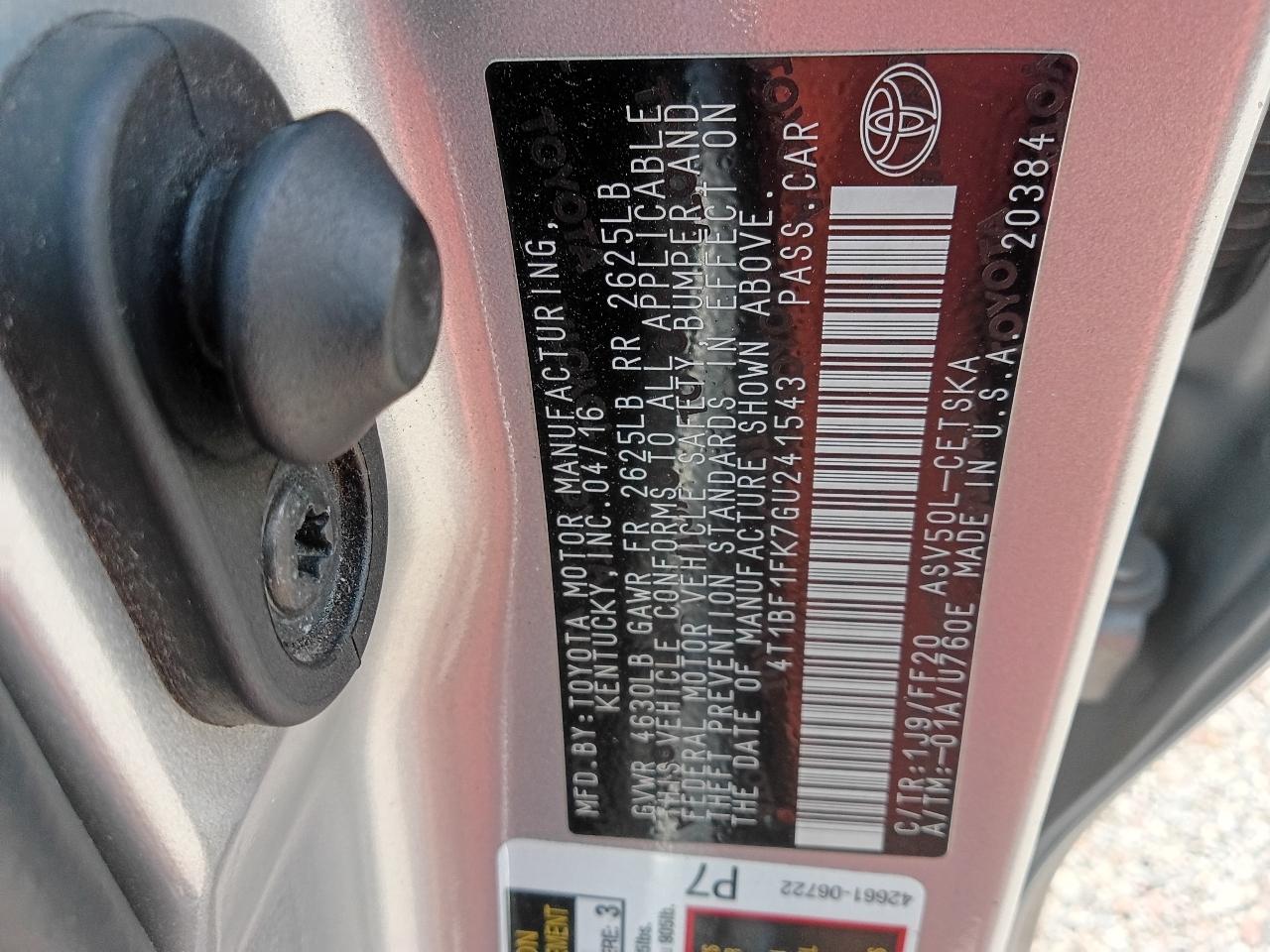 Toyota Camry XLE 2016