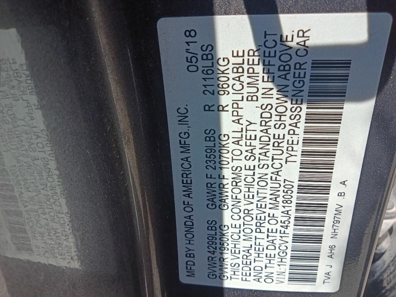 Honda Accord EX CVT 2018
