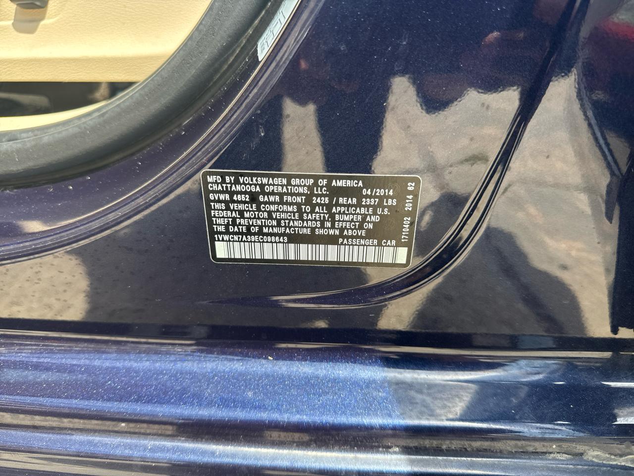 Volkswagen Passat 2.0L TDI SE AT 2014