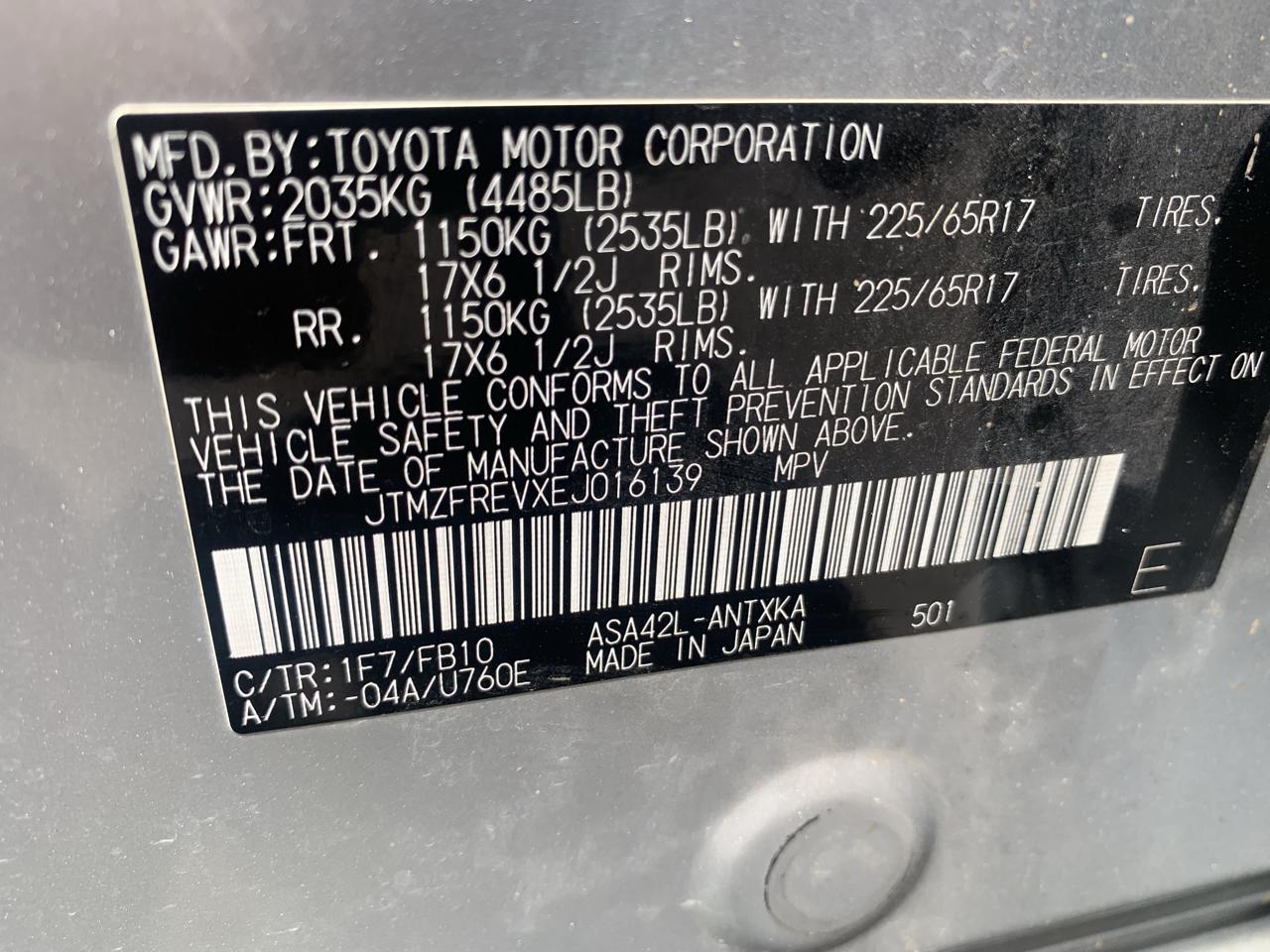 Toyota RAV4 LE FWD 2014