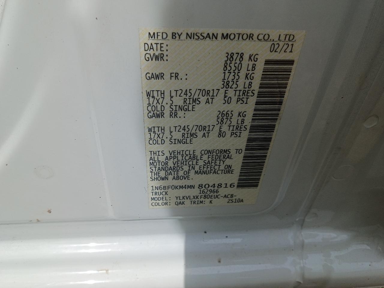 Nissan NV Cargo  2021