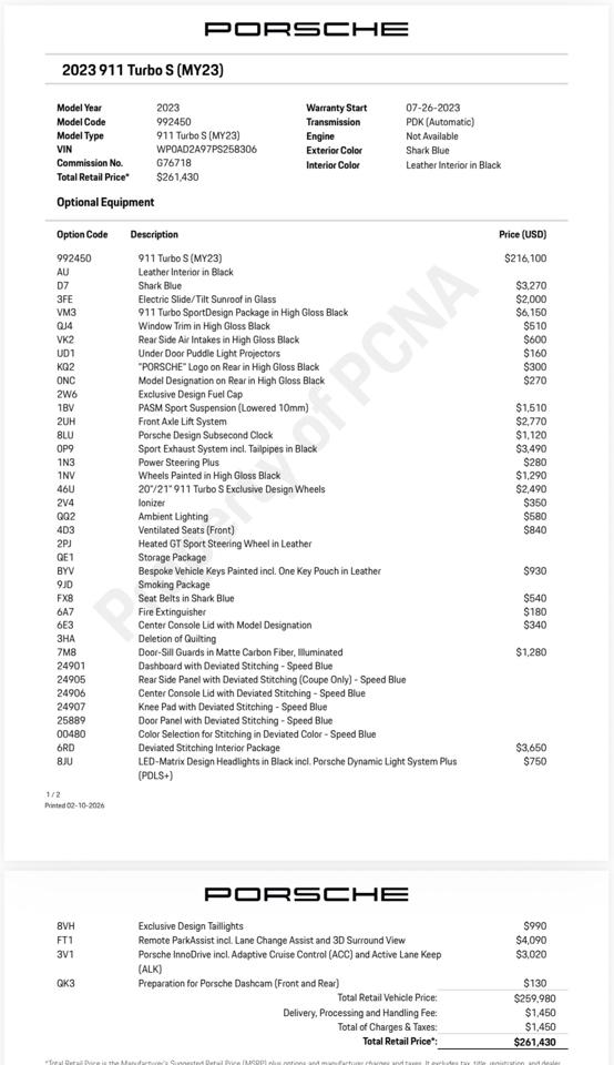 Porsche 911 2dr Cpe Turbo S 2023
